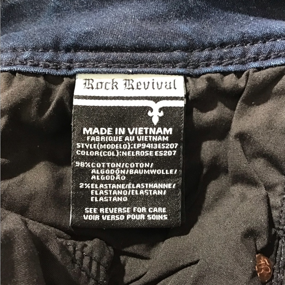 Rock Revival Women's Dark Blue Skinny Moto Jeans sz 28 - Picture 8 of 15